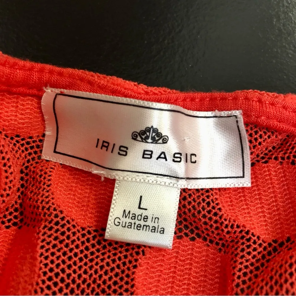 Y2K  Red Mesh Polka Dot Pattern Sleeveless Tank Top Sheer Crop Top szL - Image 5