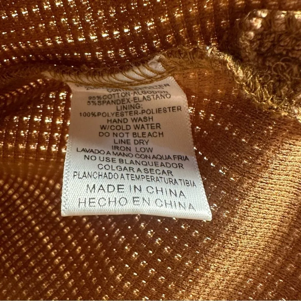 Listicle Brown-Orange Waffle Knit Long Sleeve Top - Image 4