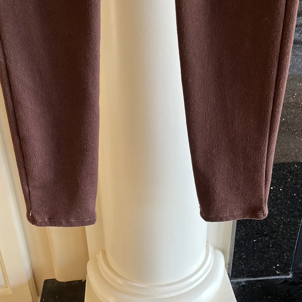 Brown Knit Skinny Pants Stretchy Leggings XS Womens - Image 4