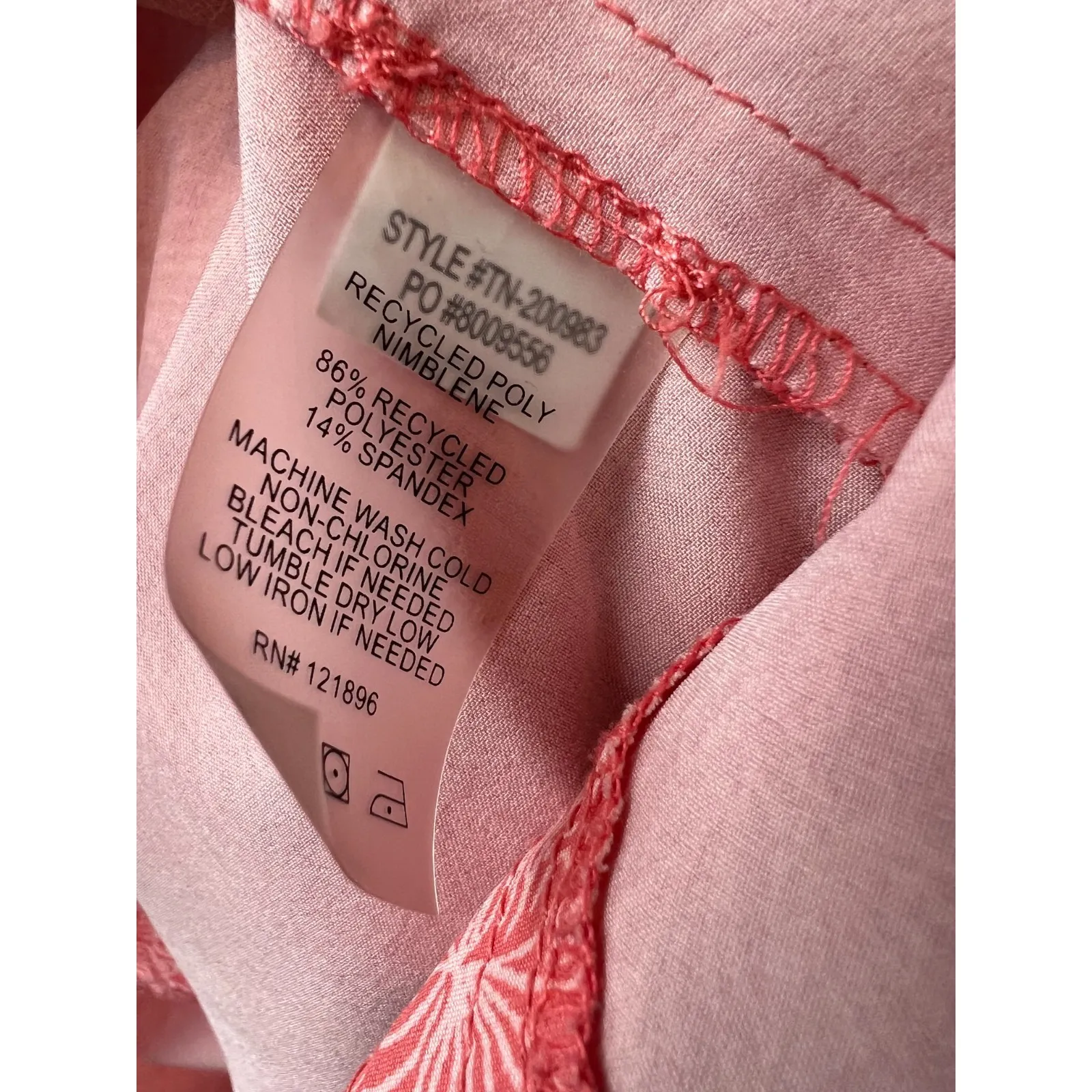 Title Nine Dress Small Botanical Shirtdress Nimblene Zip Pocket TN-200983 Orange - Image 11