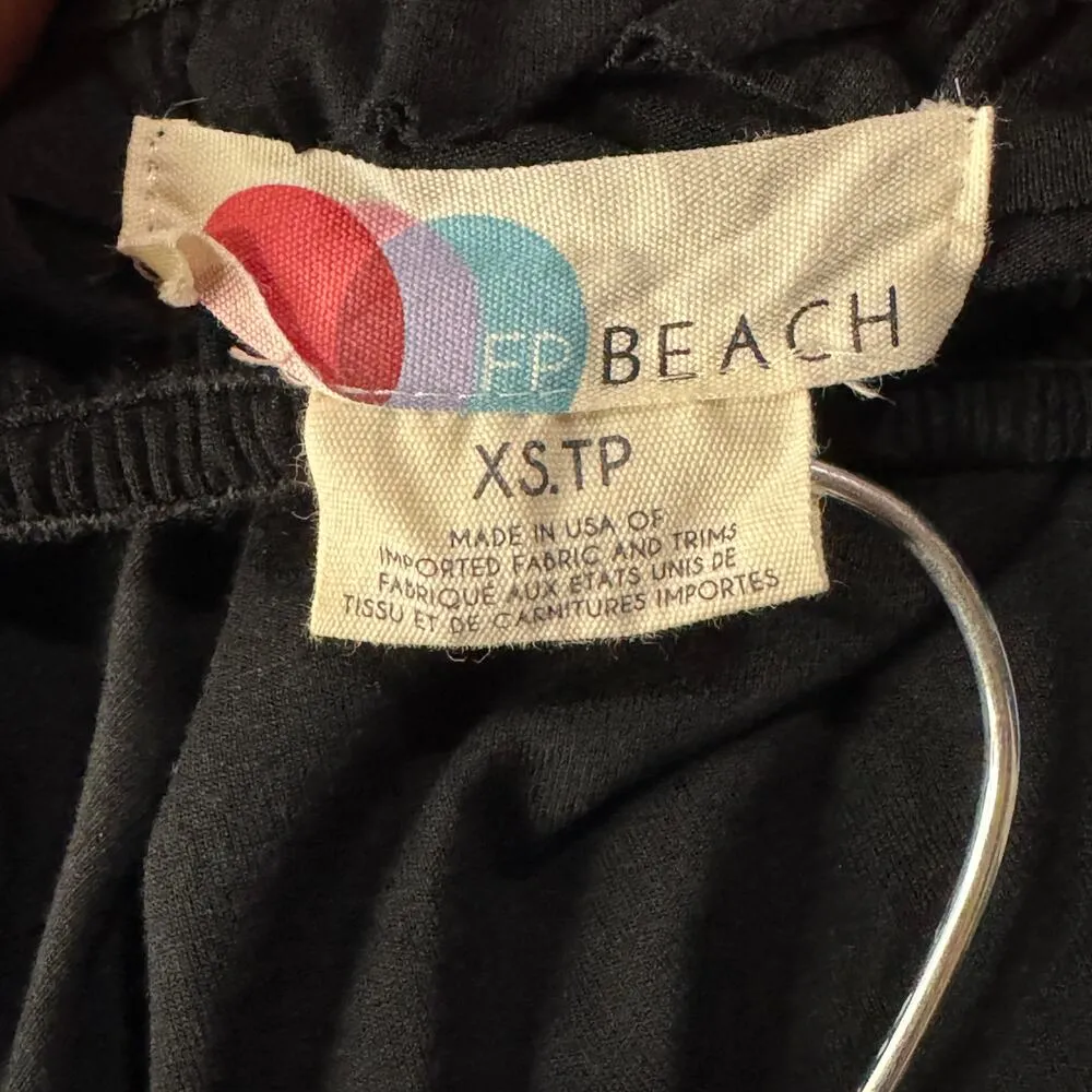 Free People Beach X-Small Hi-Low Maxi Skirt Smocked Waist Front Slit Stretch - Image 6