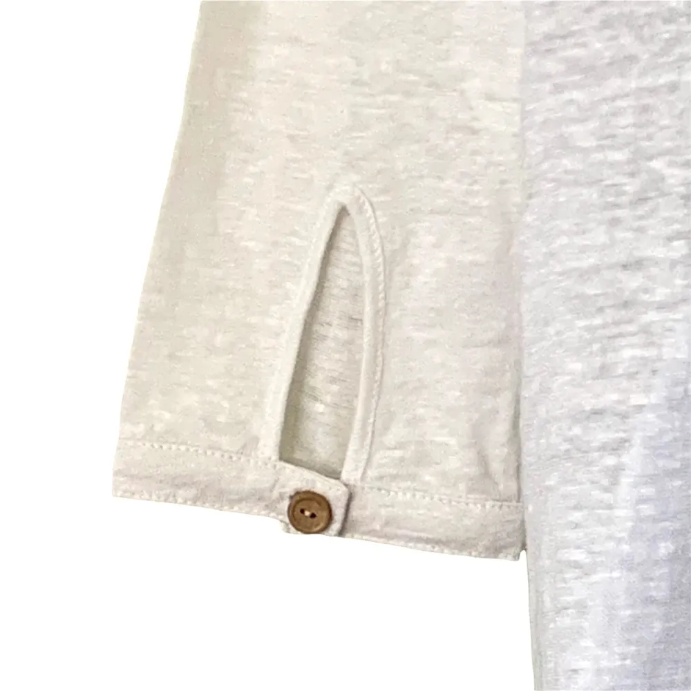 Chaser Blouse ButtonUp Top White Elbow Sleeve - Image 9