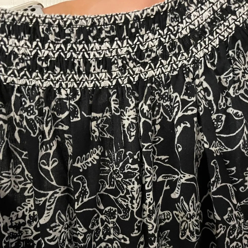 PARKER Floral Print A-line Cotton Mini Dress Black Aurora - Image 8