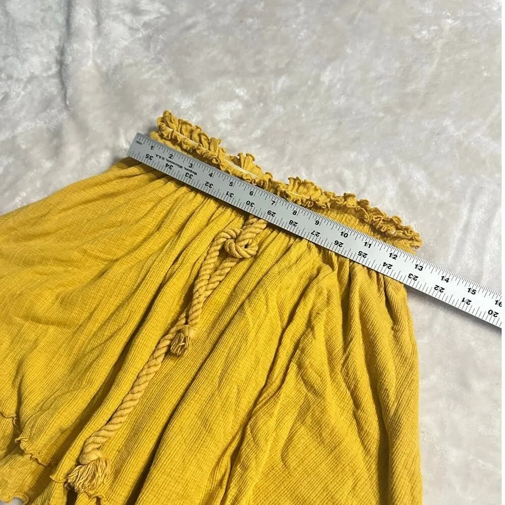 Free People Beach Sweet Lady Set Women's XS Mustard Yellow Long Sleeve Ruffle - Image 9