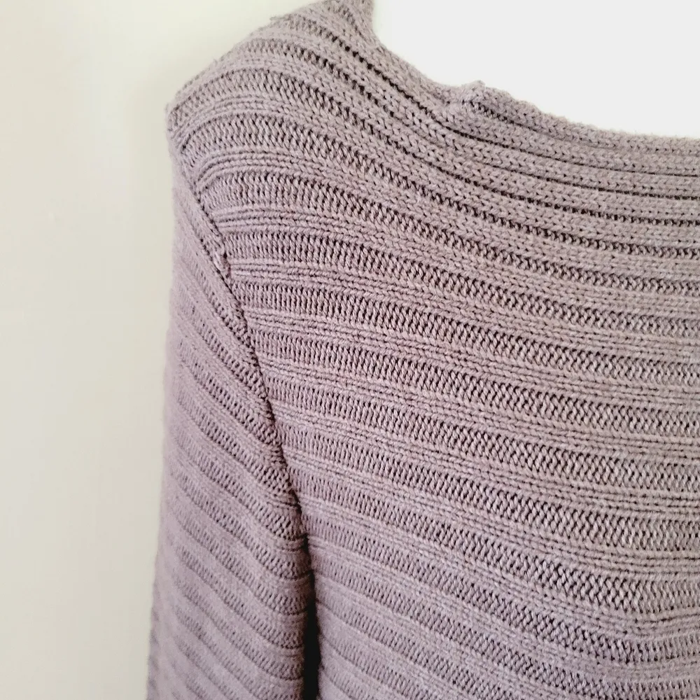 Adrienne Vittadini mushroom ribbed wrap cardigan size large - Image 2