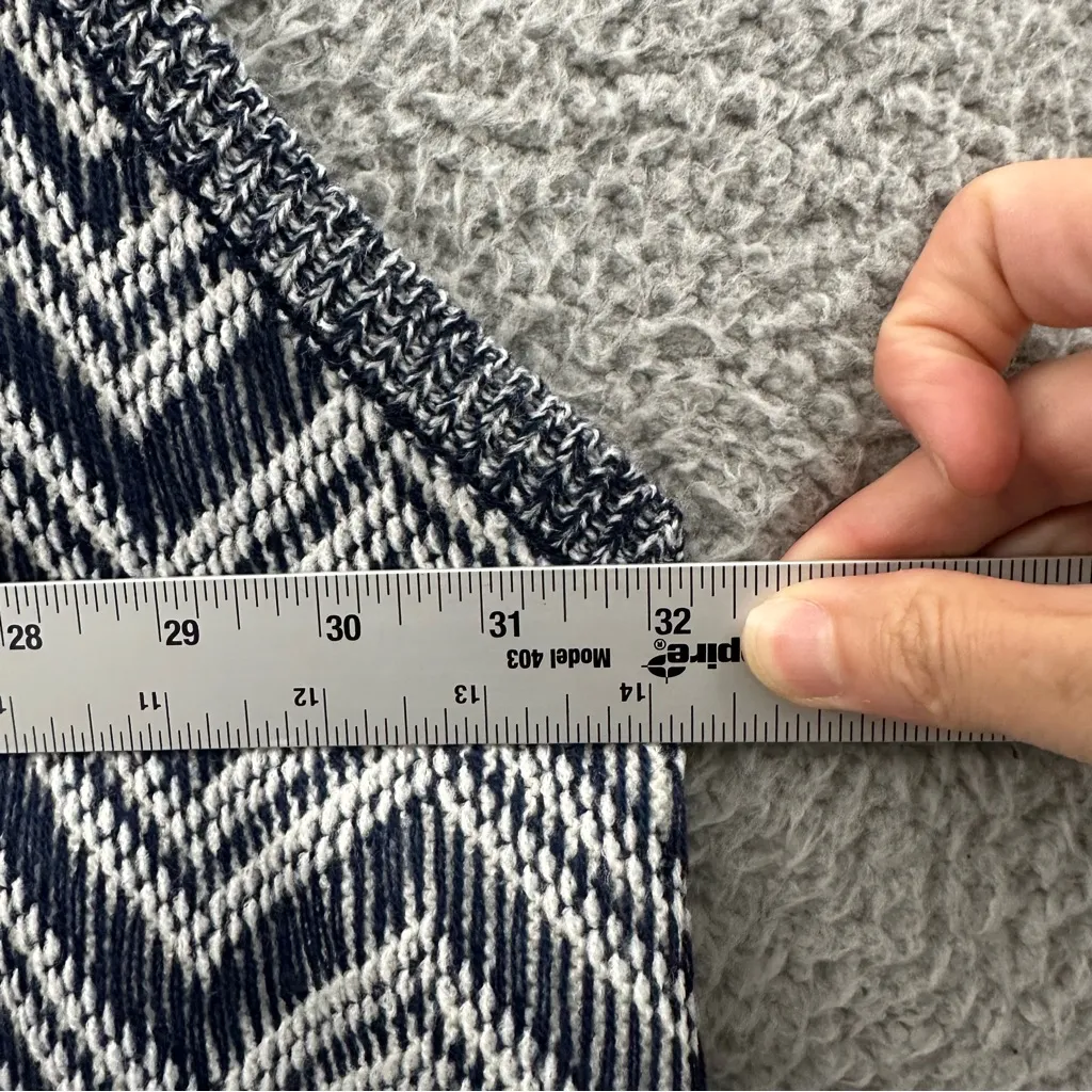 NWT Catherines Sleeveless Knit Open Front Sweater Vest Duster Blue Zig Zag 5X - Image 8