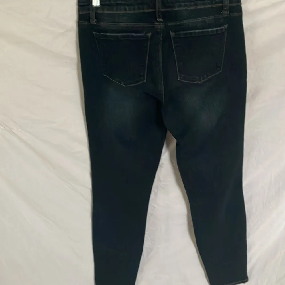 Tractr: Stretchy Skinny Jeans with red flannel covered holes - Image 9