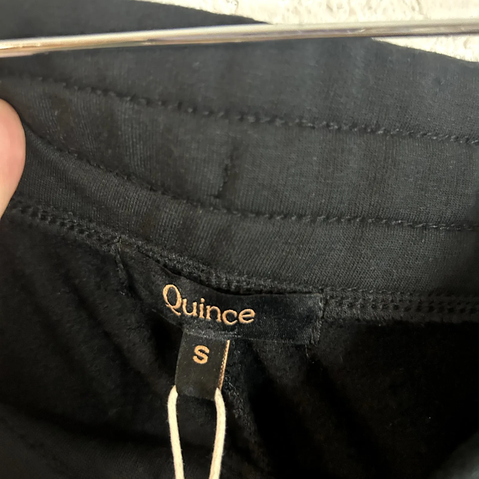 Quince SuperSoft Fleece Cropped Wide Leg Pants Womens Size Small Black NWT - Image 4