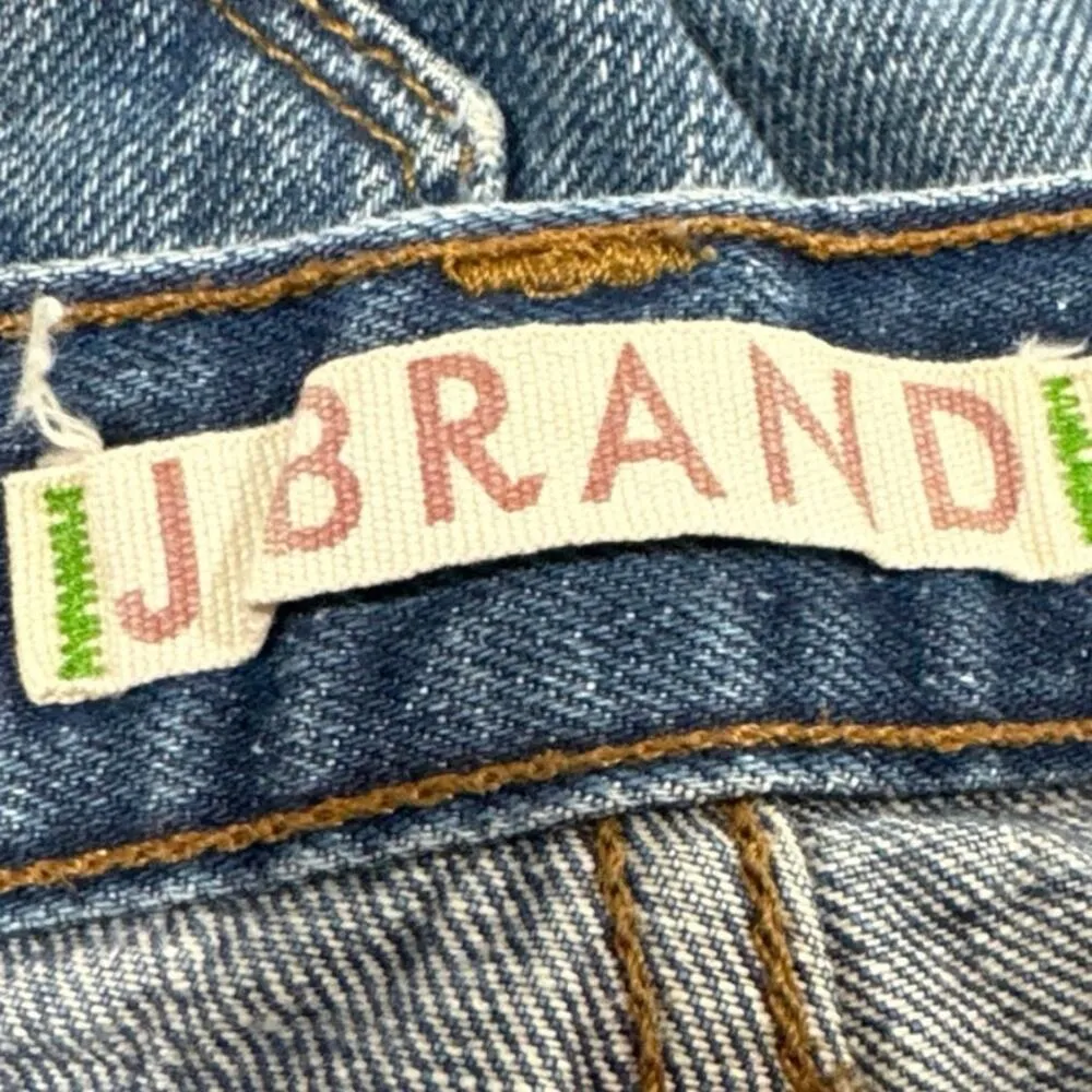 J Brand Blue Mid Rise Medium Wash Distressed Cut Off Denim Jean Shorts Size 26 - Image 4