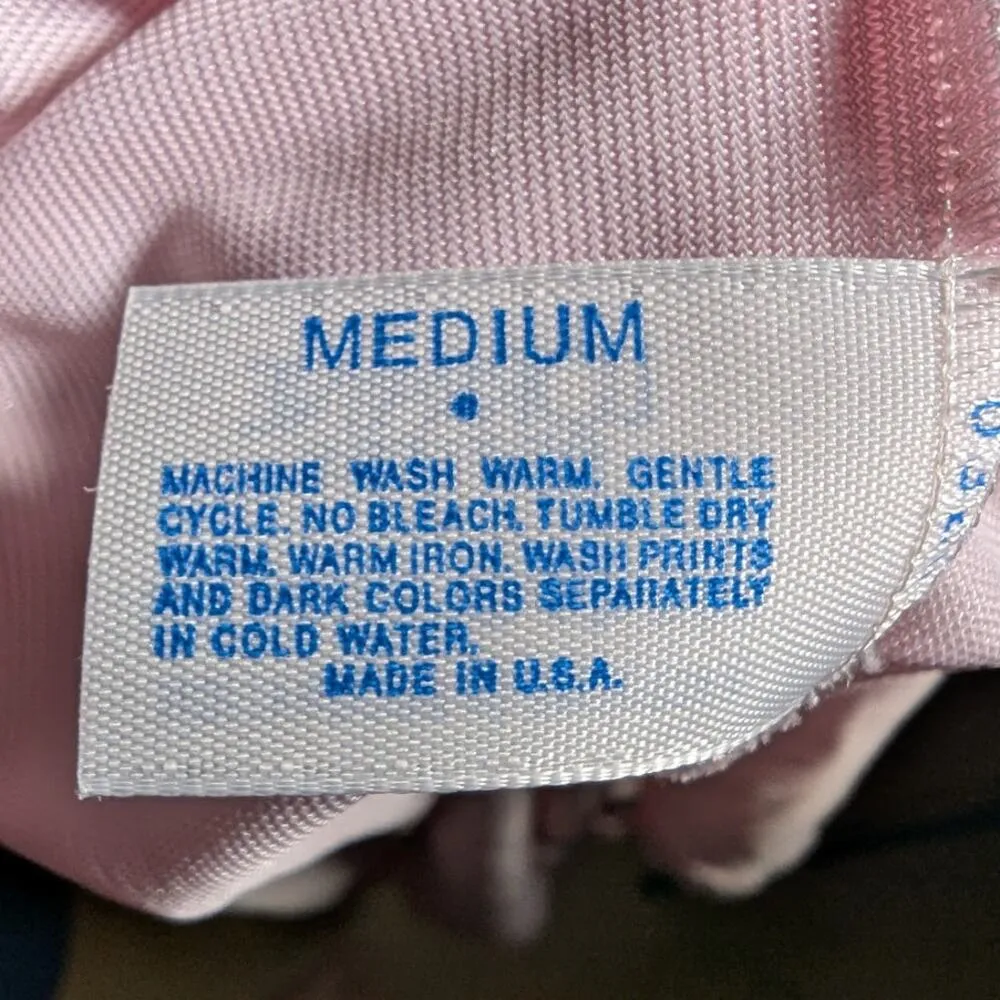 Vtg 1980s Lorraine Blush Pink Satin Embroidered Gathered Sleeve Wrap Robe Sz M - Image 6