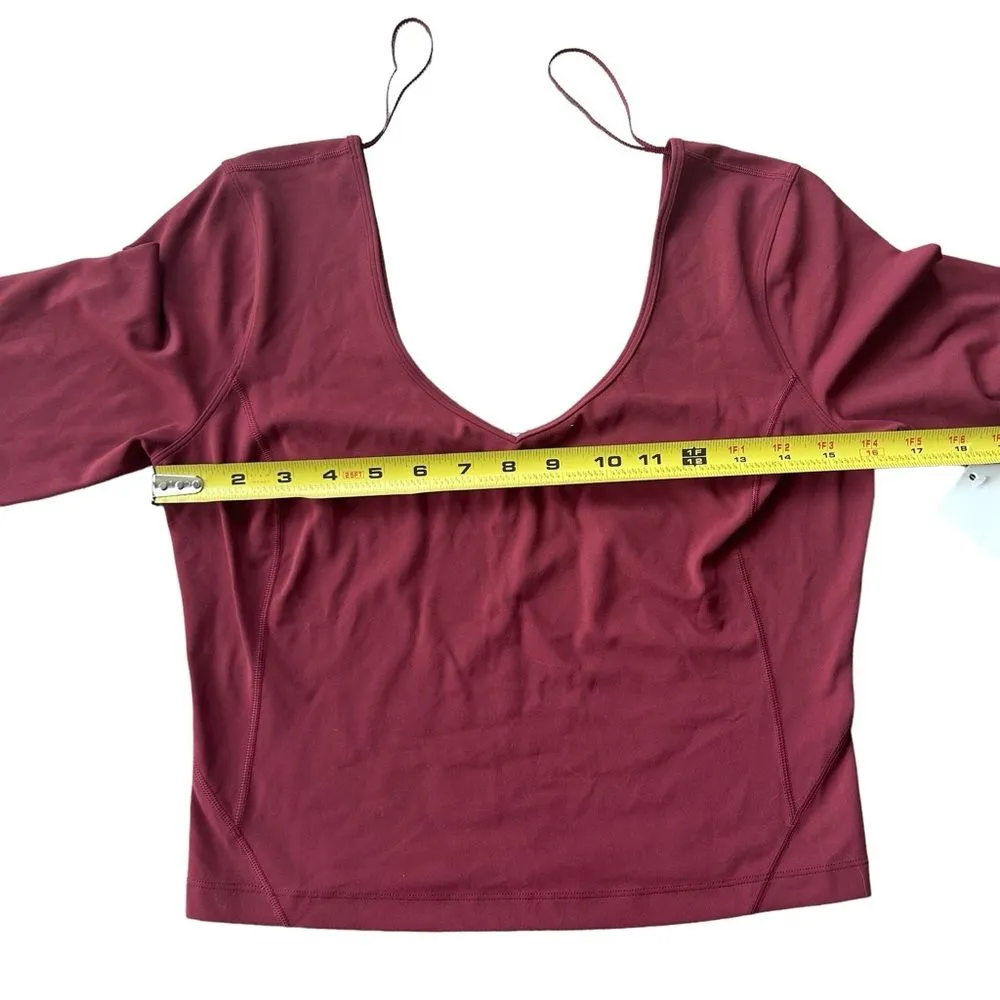 Lululemon Women’s 8 Align Long Sleeve‎ Mulled Wine Buttery Soft Minimalist New - Image 9