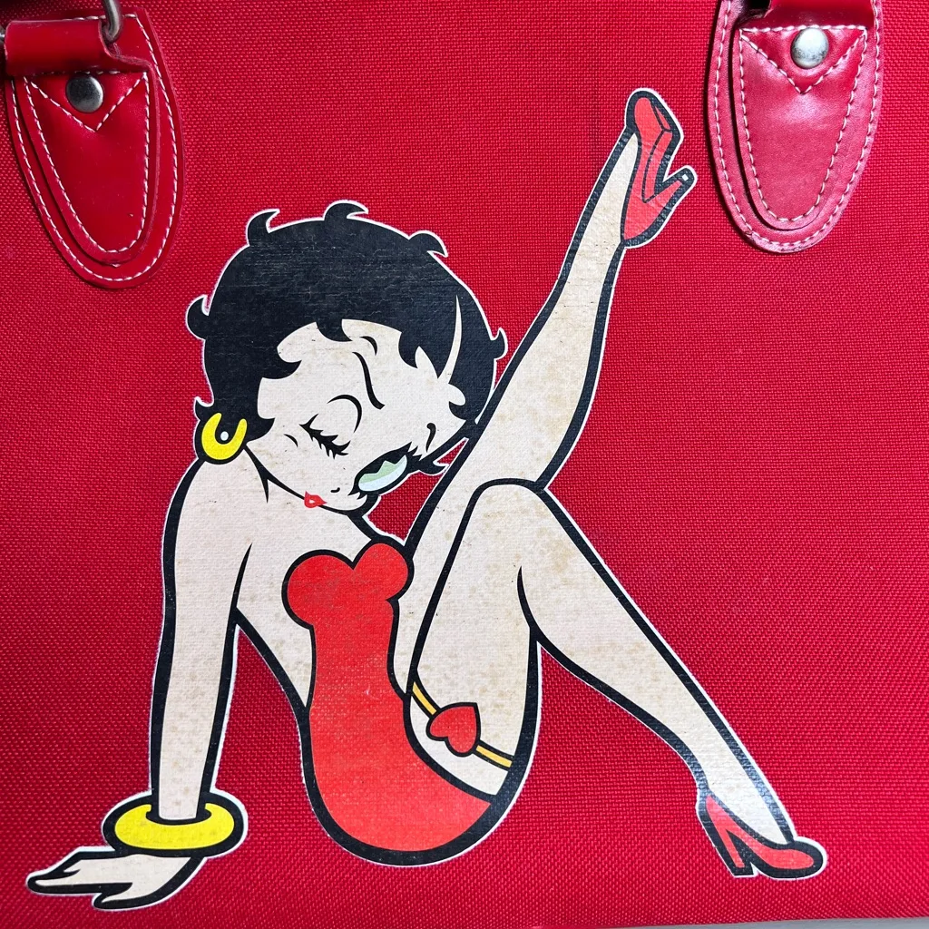Betty Boop Red Y2K‎ Satchel Duffel Overnight Canvas Bag for Travel Vacation - Image 8