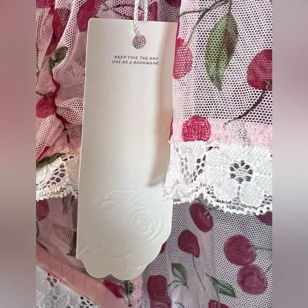 NWT Victoria's Secret For Love & Lemons Perrie Teddy w/Cherries Valentines Day M - Image 6