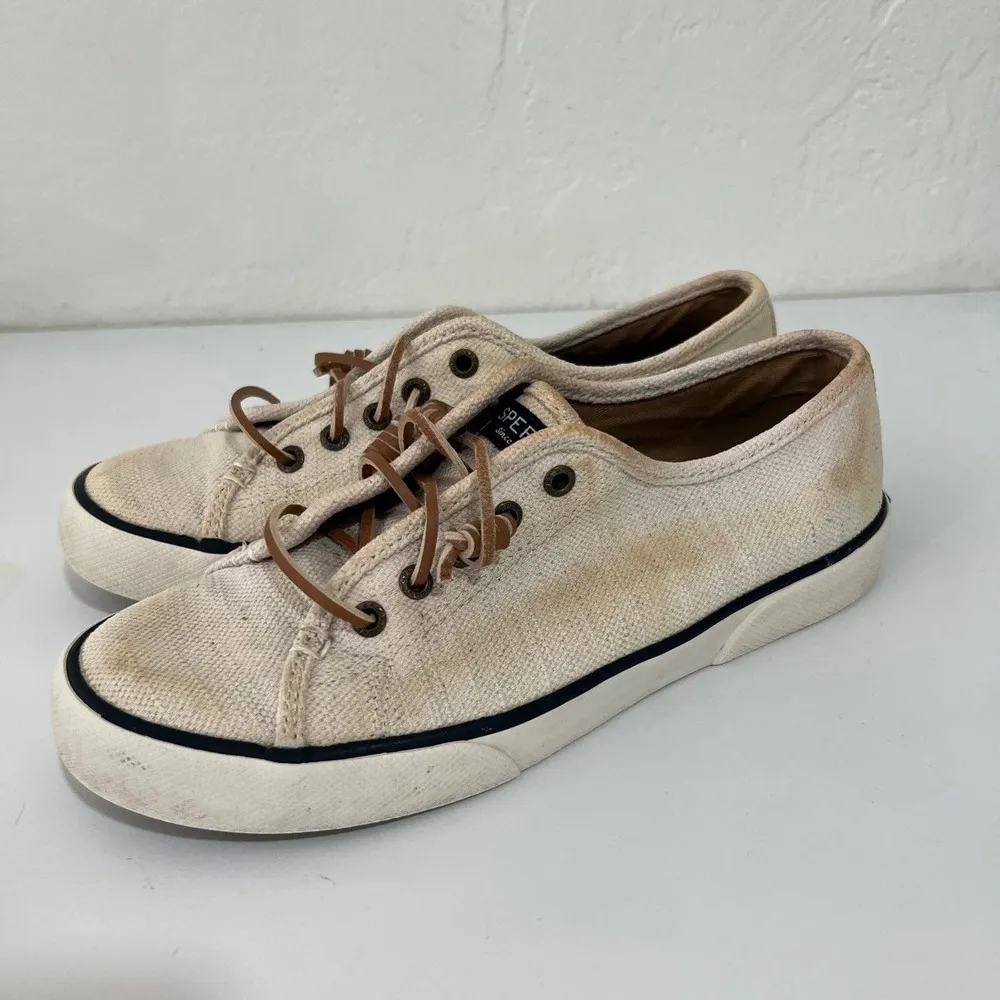 Sperry Top Sider Oat Cream Boat Shoes Size 7.5 - Image 99