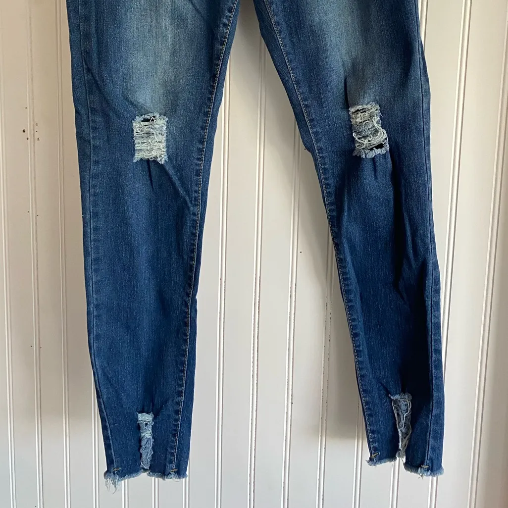 6. Women’s Distressed Skinny Jeans Blue Denim Ripped - Image 7