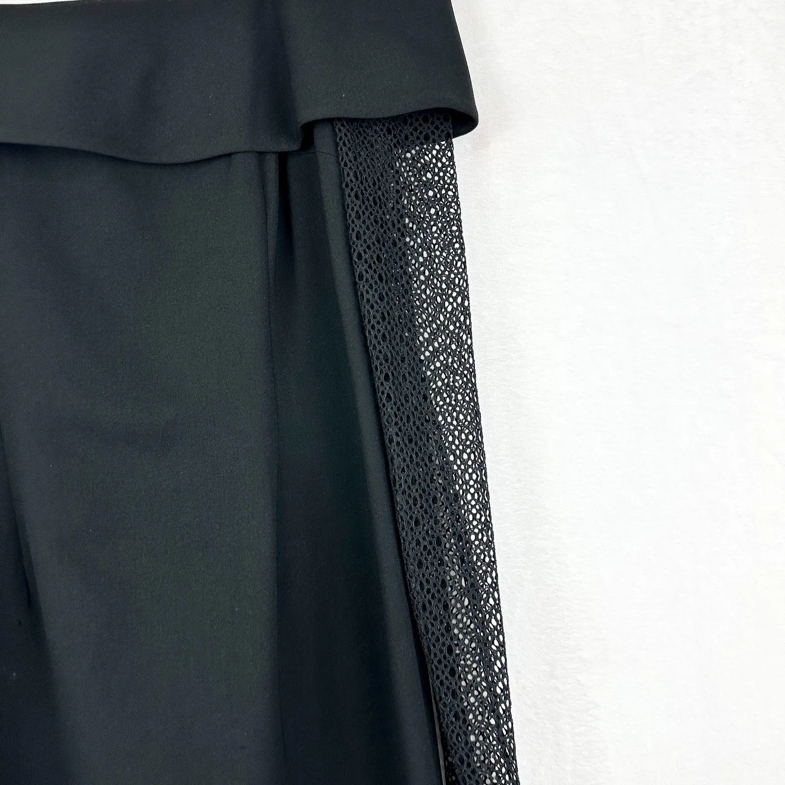 Teri Jon Rickie Freeman Off The Shoulder Midi Dress Size 12 Black Crochet Lace - Image 3