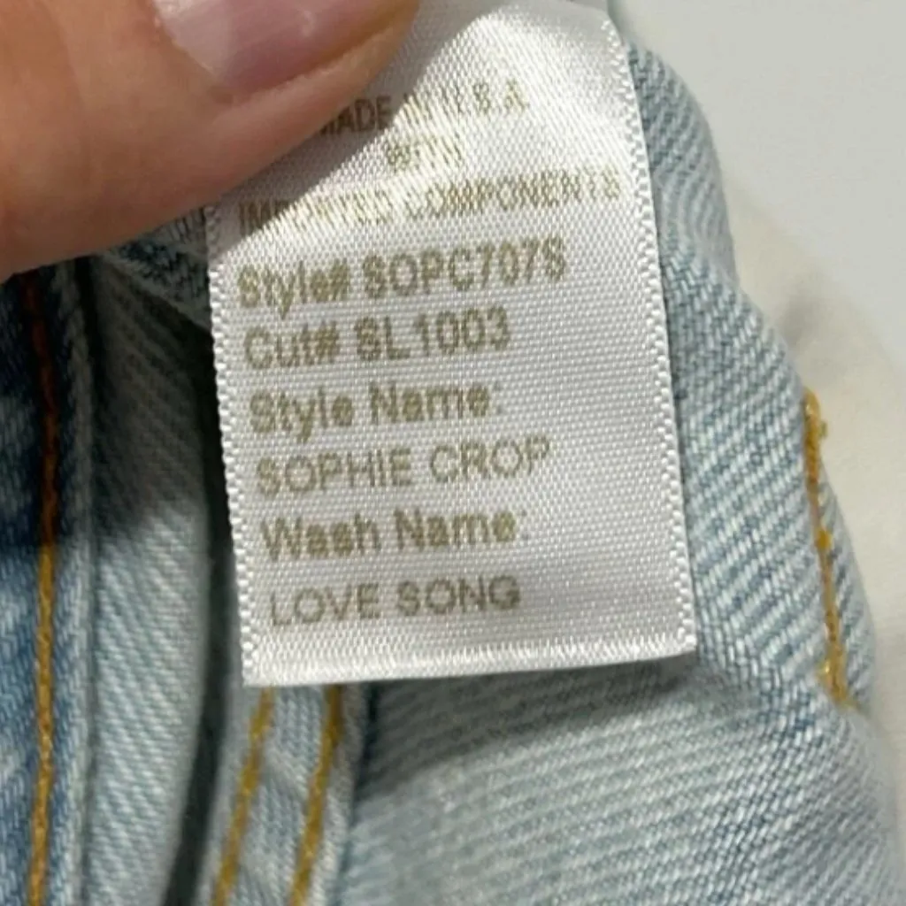 SLVRLAKE Sophie Crop Straight Leg Light Blue Love Song Jeans Size 27 - Image 5