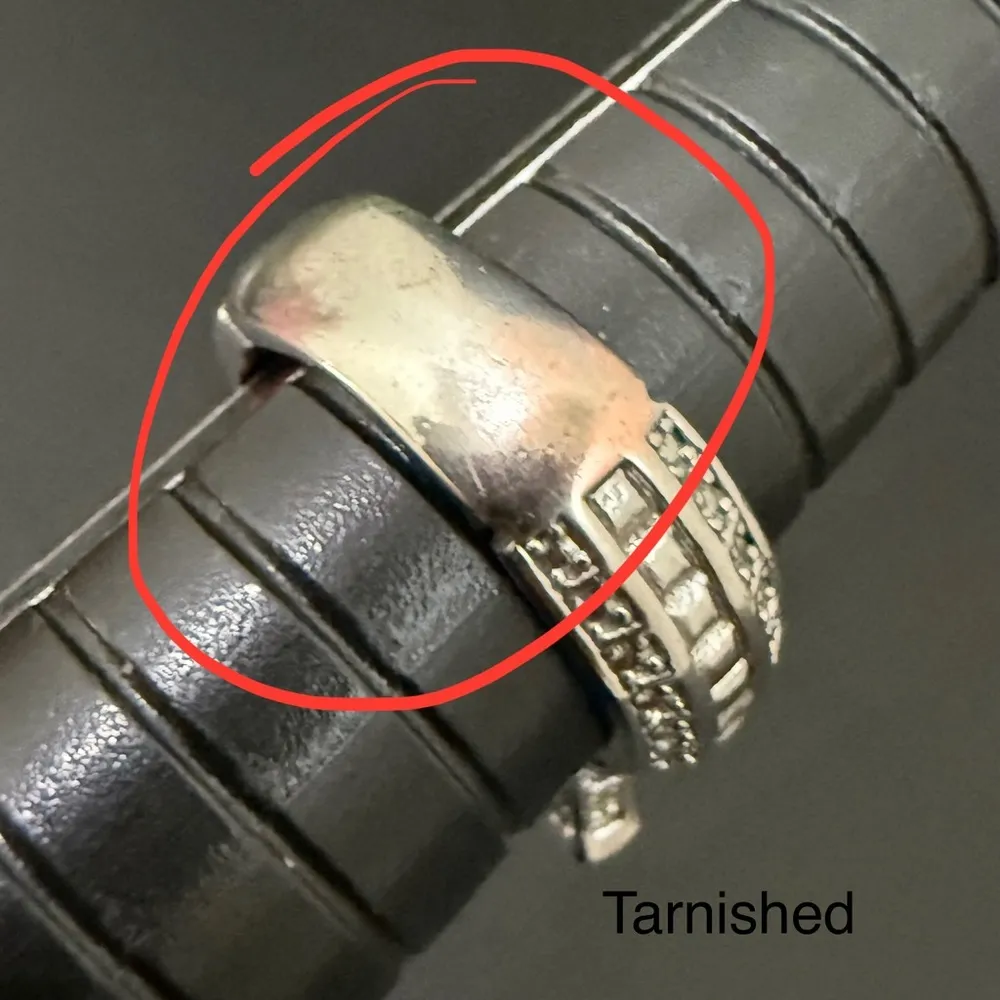 Silver Eiffel Tower CZ Cocktail Ring Size 6 - Image 15