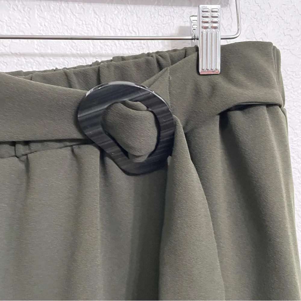 Eloquii Womens Pants Dark Green Gaucho Wide Leg Pull On Stretch Size 14/16 - Image 6