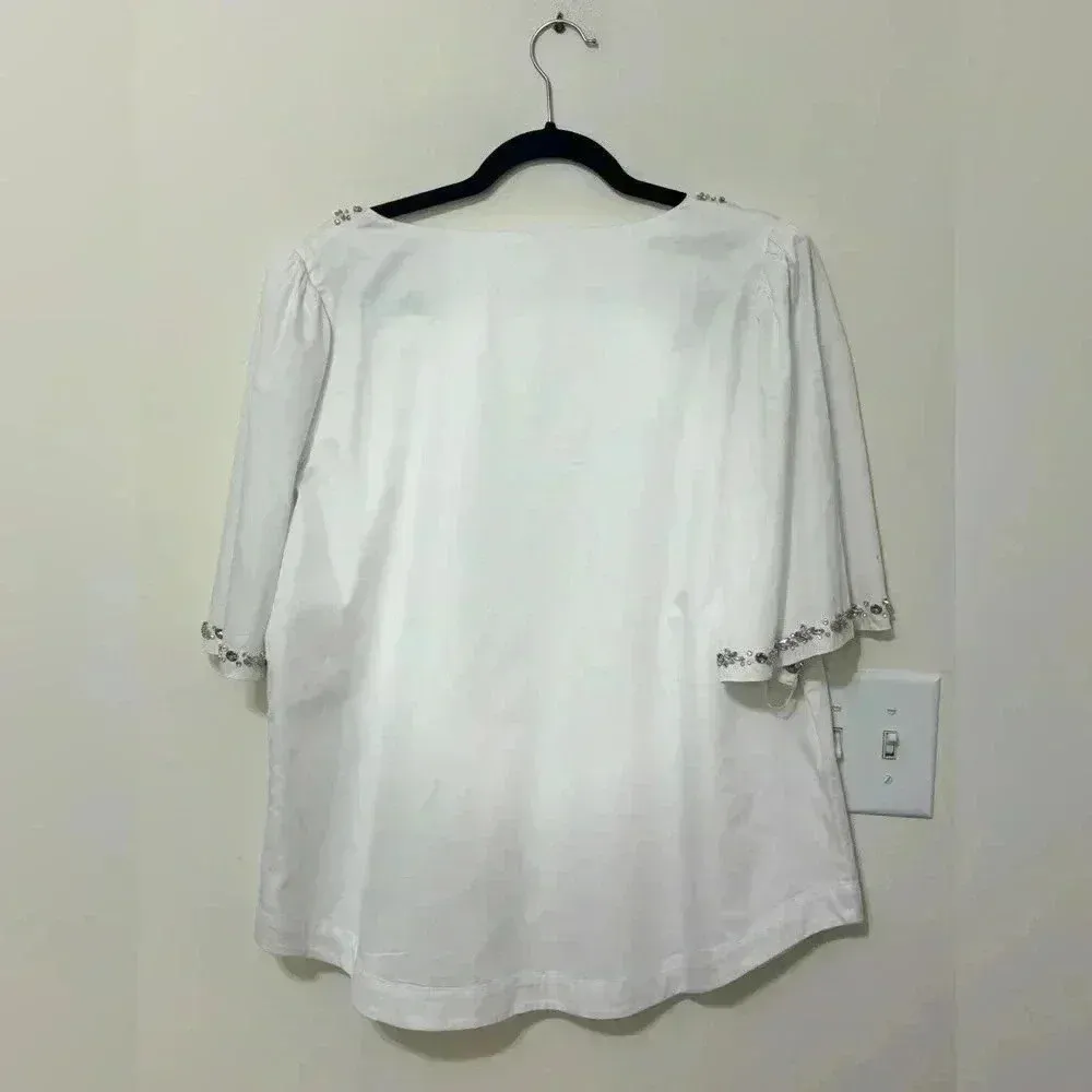 NWT Louise Lynette The Natalie Blouse Large‎ Blue Size 10 - Image 5