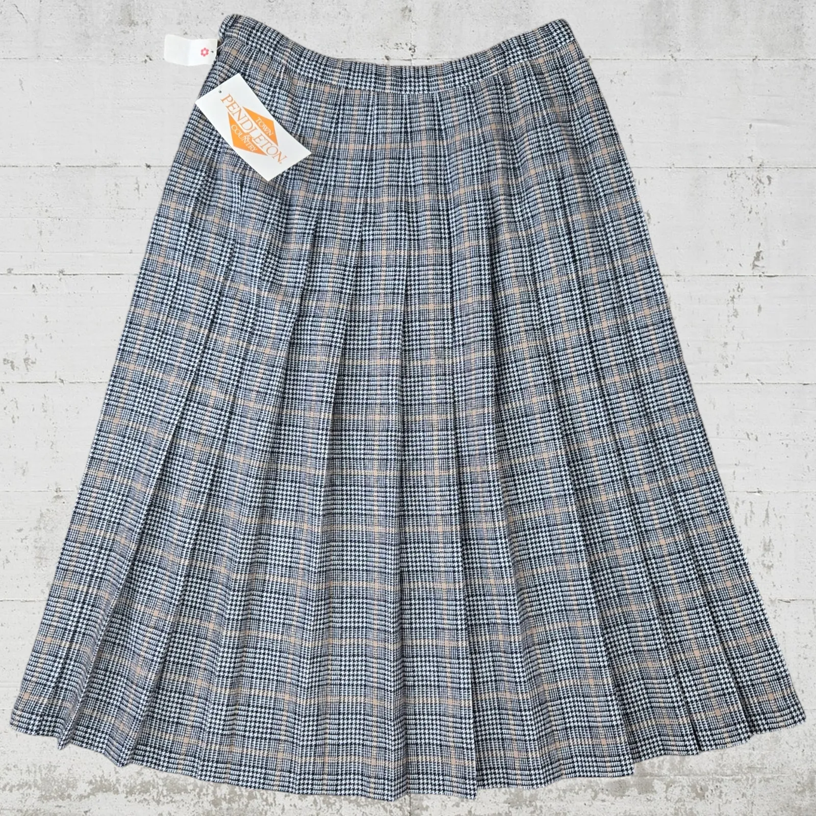 Vintage 70s Pendleton Gray Plaid Carnegie District Tartan Wool Skirt Size 16 NWT - Image 9