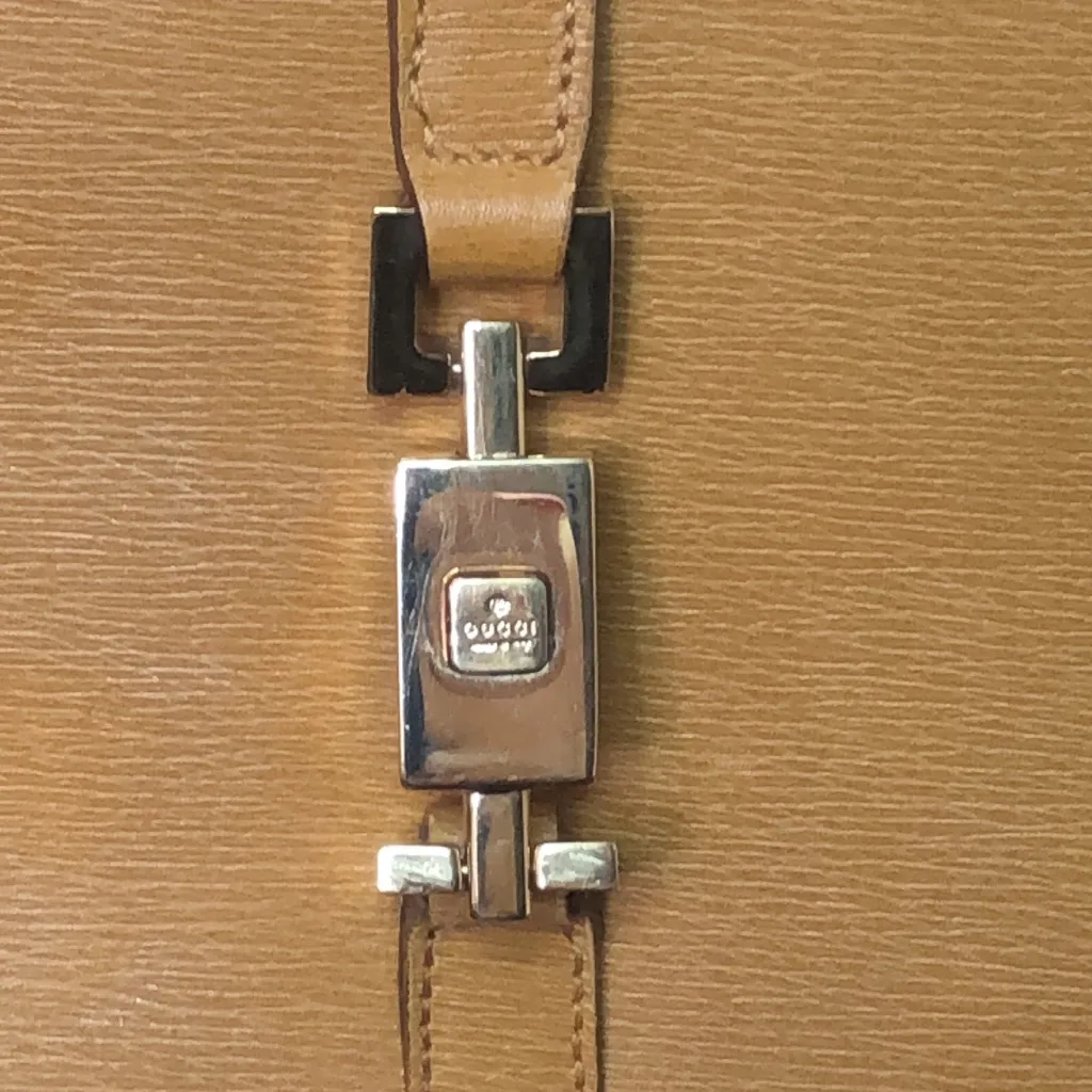 GUCCI Tan Leather Jackie Push Lock Dual Zipper Rolled Handle Bag MINT CONDITION - Image 3