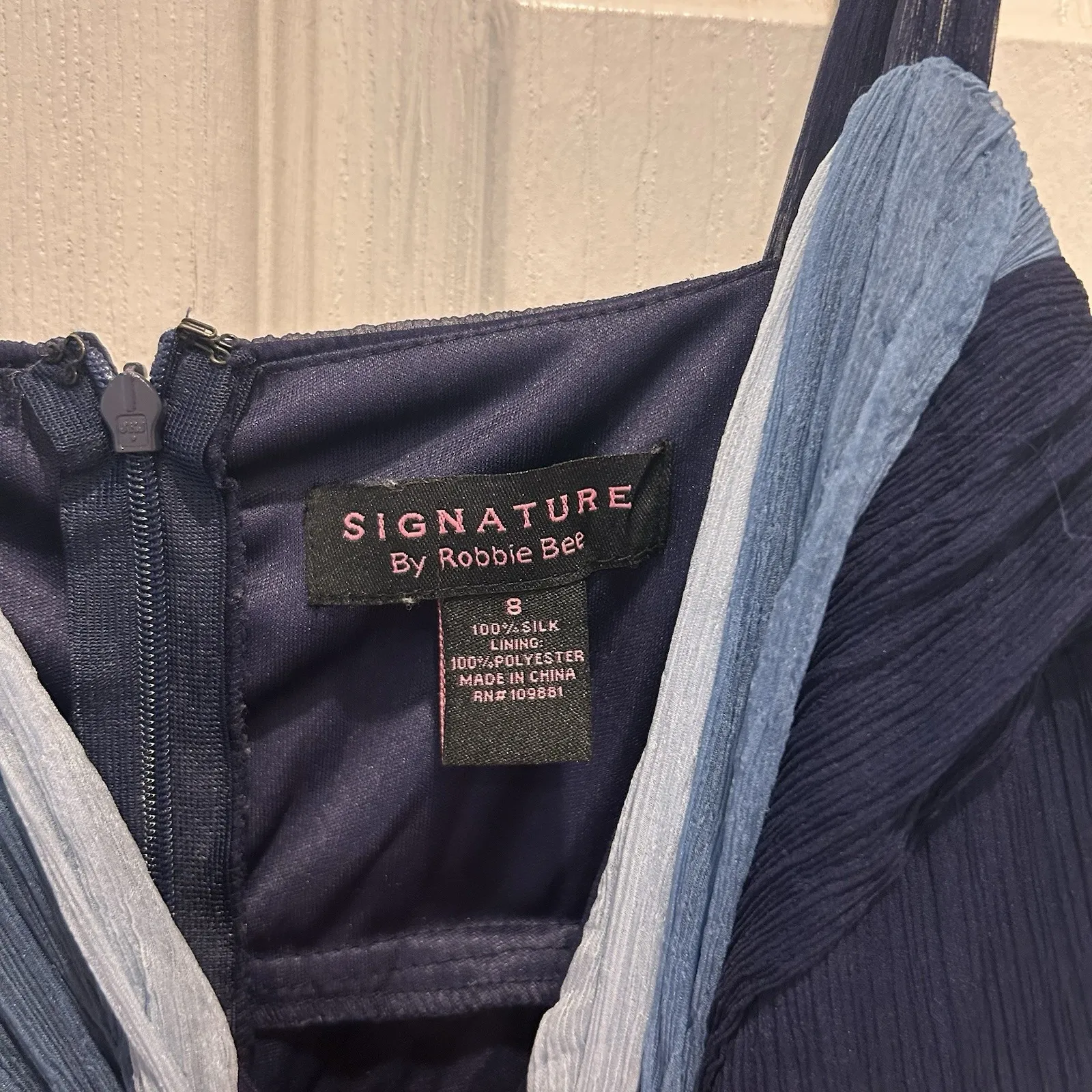 Robbie Bee Size 8 Y2K Fairy Whimsigoth‎ Blue Silk Chiffon Dress Princess Waist - Image 4