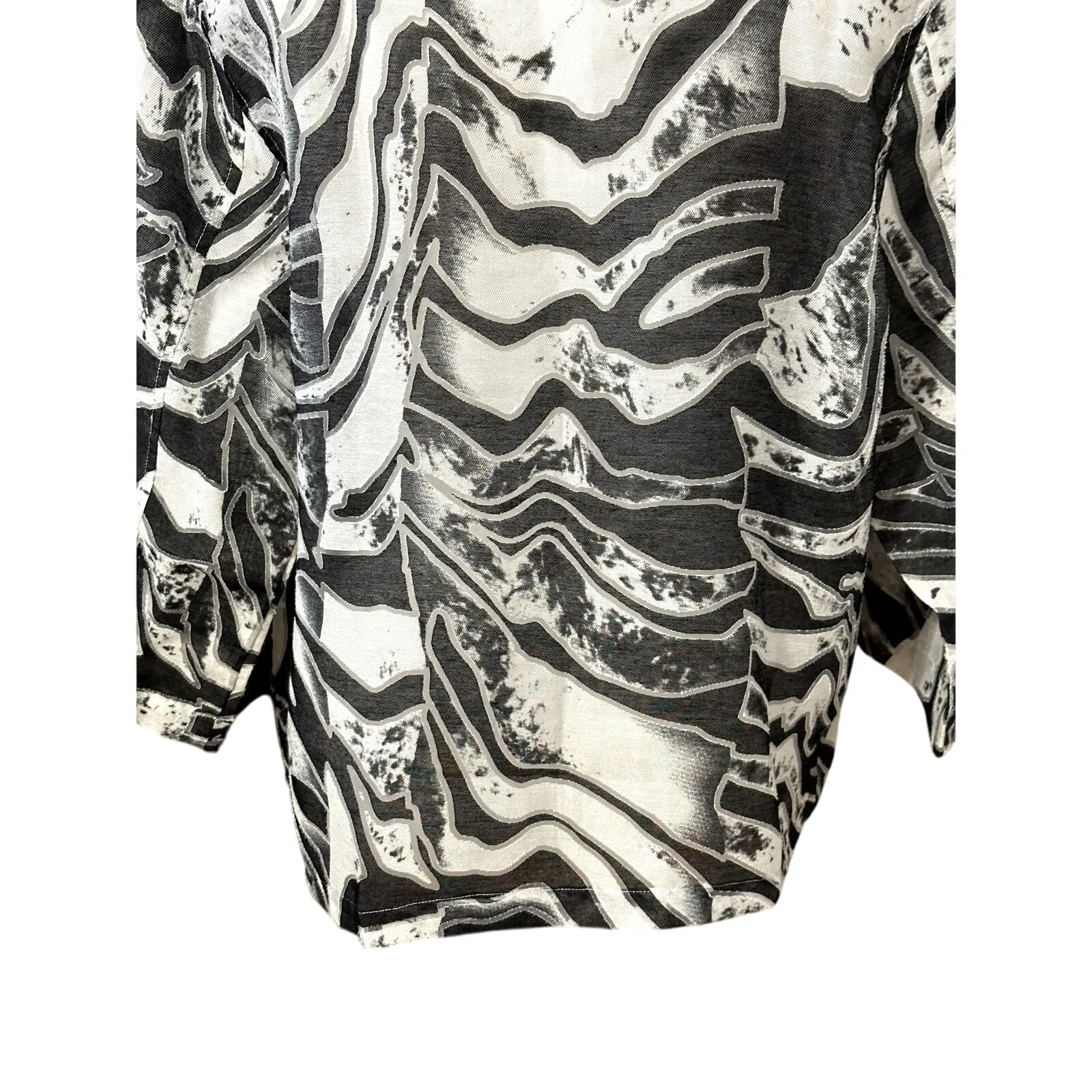 Toni Morgan Trucker Jacket Waist Length Button Front Flattering Fit Gray W US M Size M - Image 6