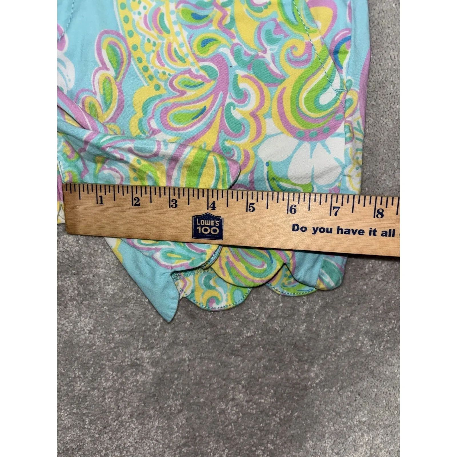 LILLY PULITZER Buttercup Shorts Double‎ Trouble Paisley Scallop Hem Sz 00 - Image 8