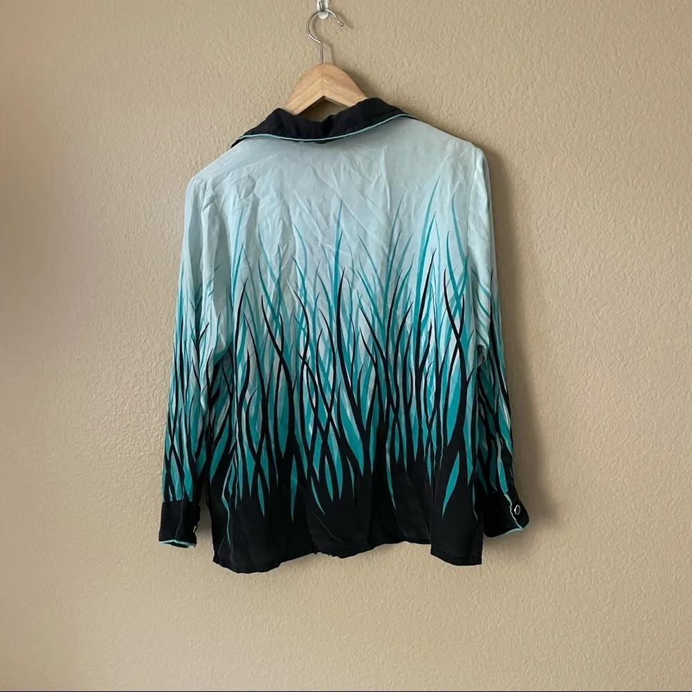 Bob Mackie Wearable Art meadowlands Silk Blouse - Image 3