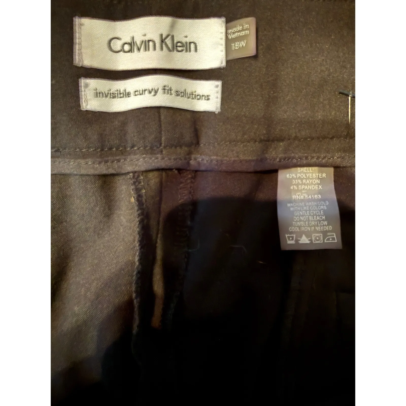 Calvin Klein NWT Curvy Fit Trouser Pants Size 18W Black Contour Workwear READ - Image 4