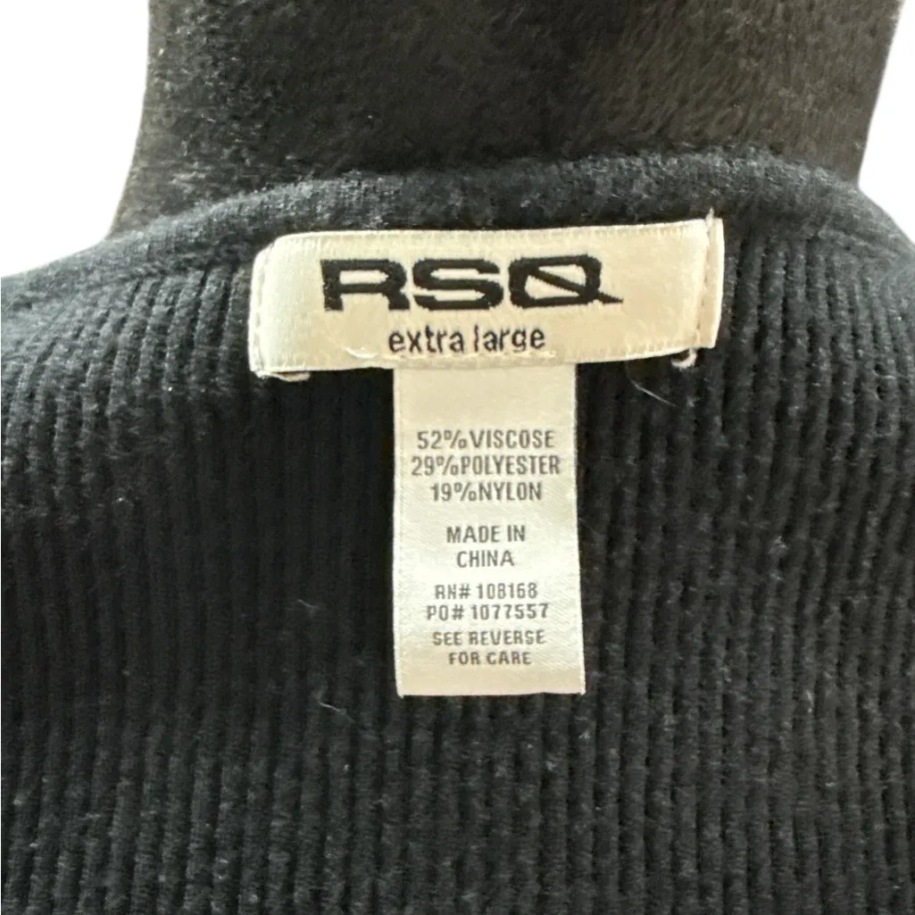 RSQ Chic Black Ribbed Long Sleeve Maxi Bodycon Minimalist Dress XL - Image 7