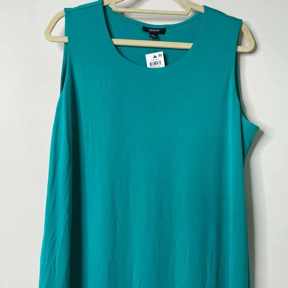 Alfani Teal Sleeveless Tulip Hem Dress 2X G6 - Image 3