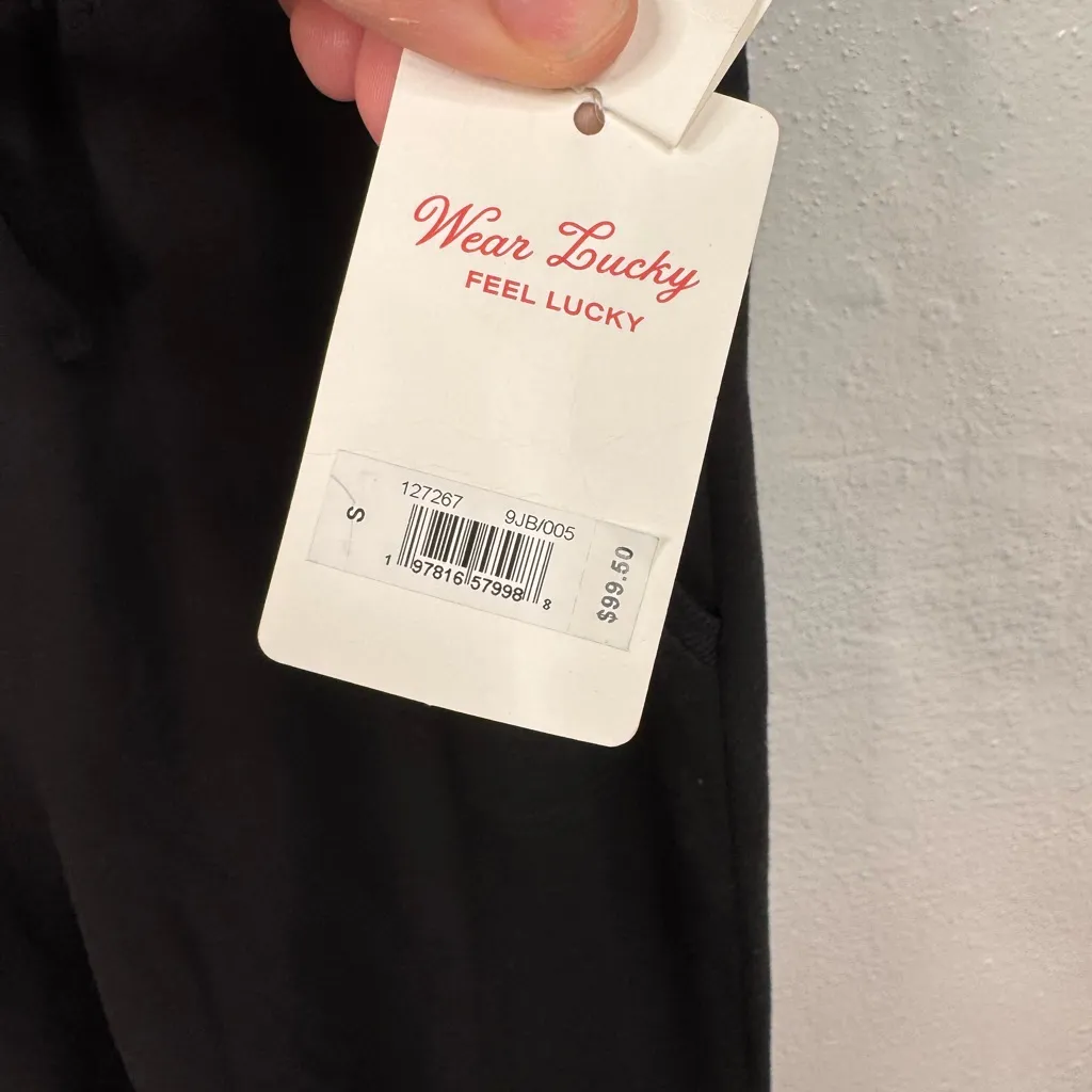 Lucky Brand Jogger Pants Womens Size S Black Drawstring Ribbed Waist Soft - Image 7