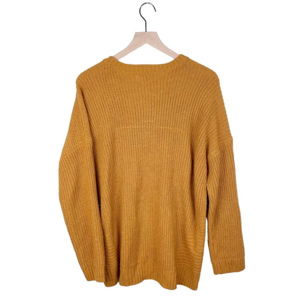 Arizona Jean Co Mustard Yellow Cable Knit Ribbed Sweater Women's Size XL - Image 2