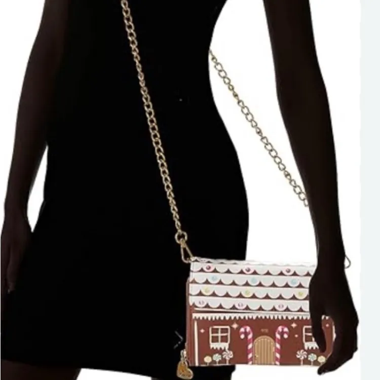 Authentic BETSEY JOHSON GINGERBREAD 2 compartments flap Crossbody - Image 13