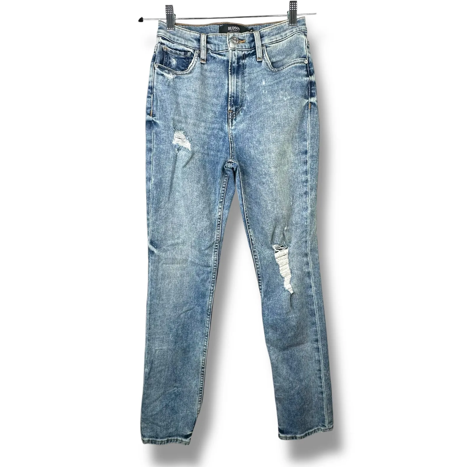 Hudson Blue Holly Denim High Rise Straight Leg Distressed Denim Jeans Size 26 - Image 3