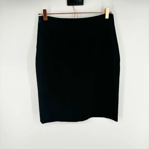 Diane Von Furstenberg Sissy‎ Pencil Skirt Size 8 Black Wrap Front Quiet Luxury - Image 9