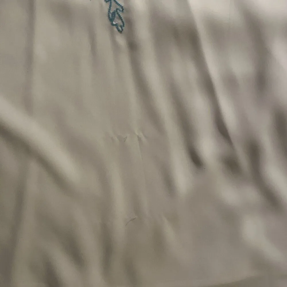 Naeem Khan Timeless Turquoise Top Tunic Kaftan Beach Swim Pool Coverup XL White - Image 3