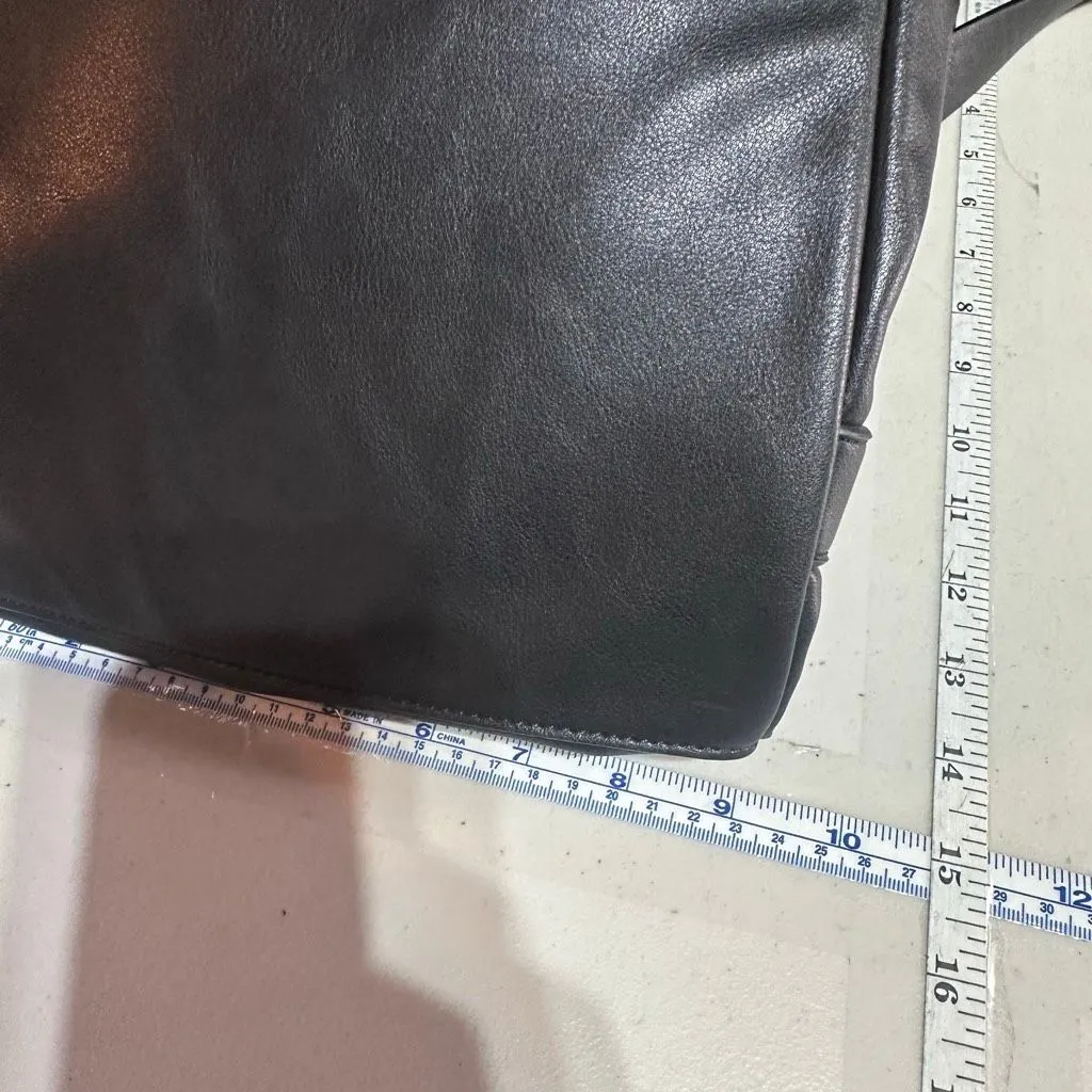 Zara Black‎ Weekender Tote Bag Faux Leather Unisex Hidden Zipper - Image 9