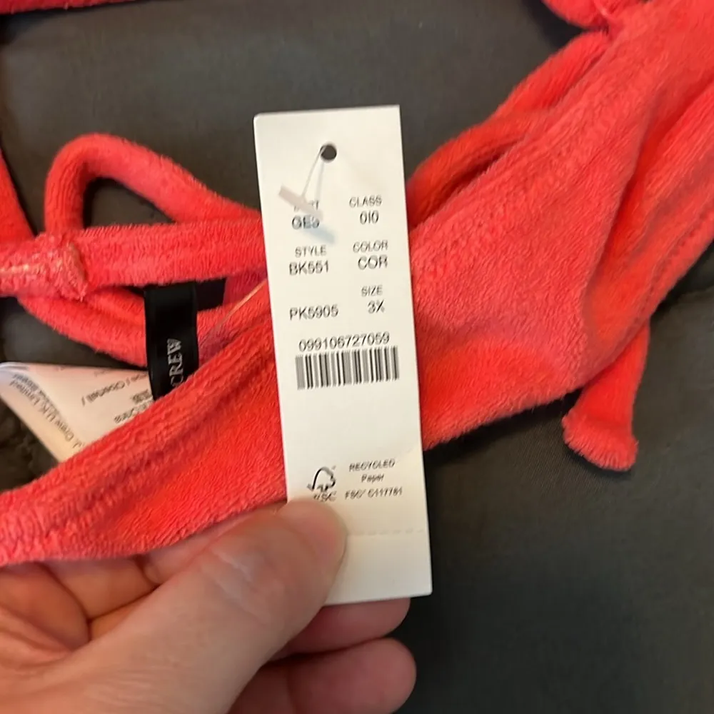 JCrew Double String Triangle Top Terry Pink Size 3X NWT - Image 3