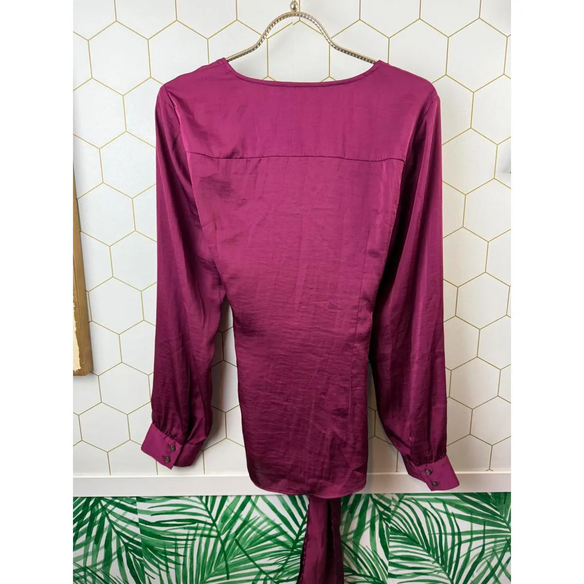 Moulinette Soeurs from Anthropologie Pink Brynn Tie-Front Blouse - Size - 8 - Image 4