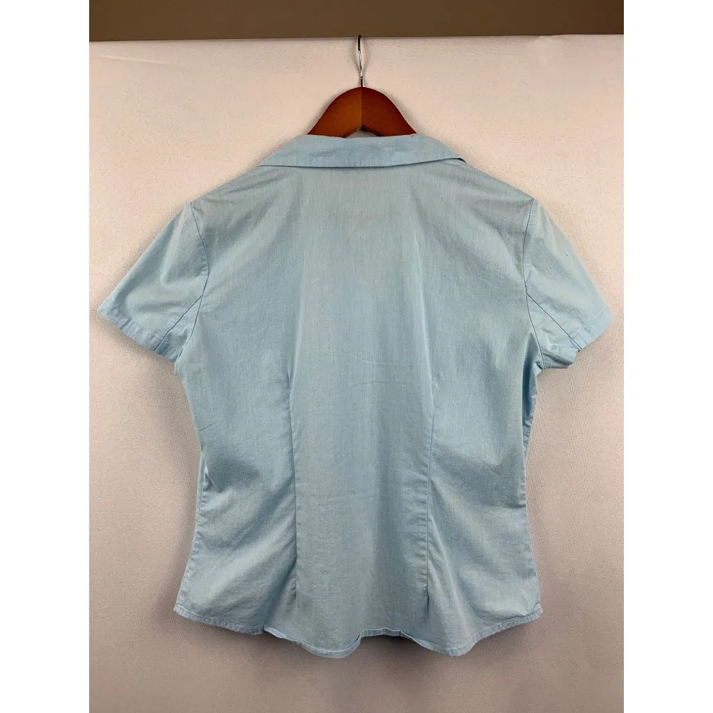 INC Stretch Womens Petite Button-Up Short Sleeve Shirt - Image 5