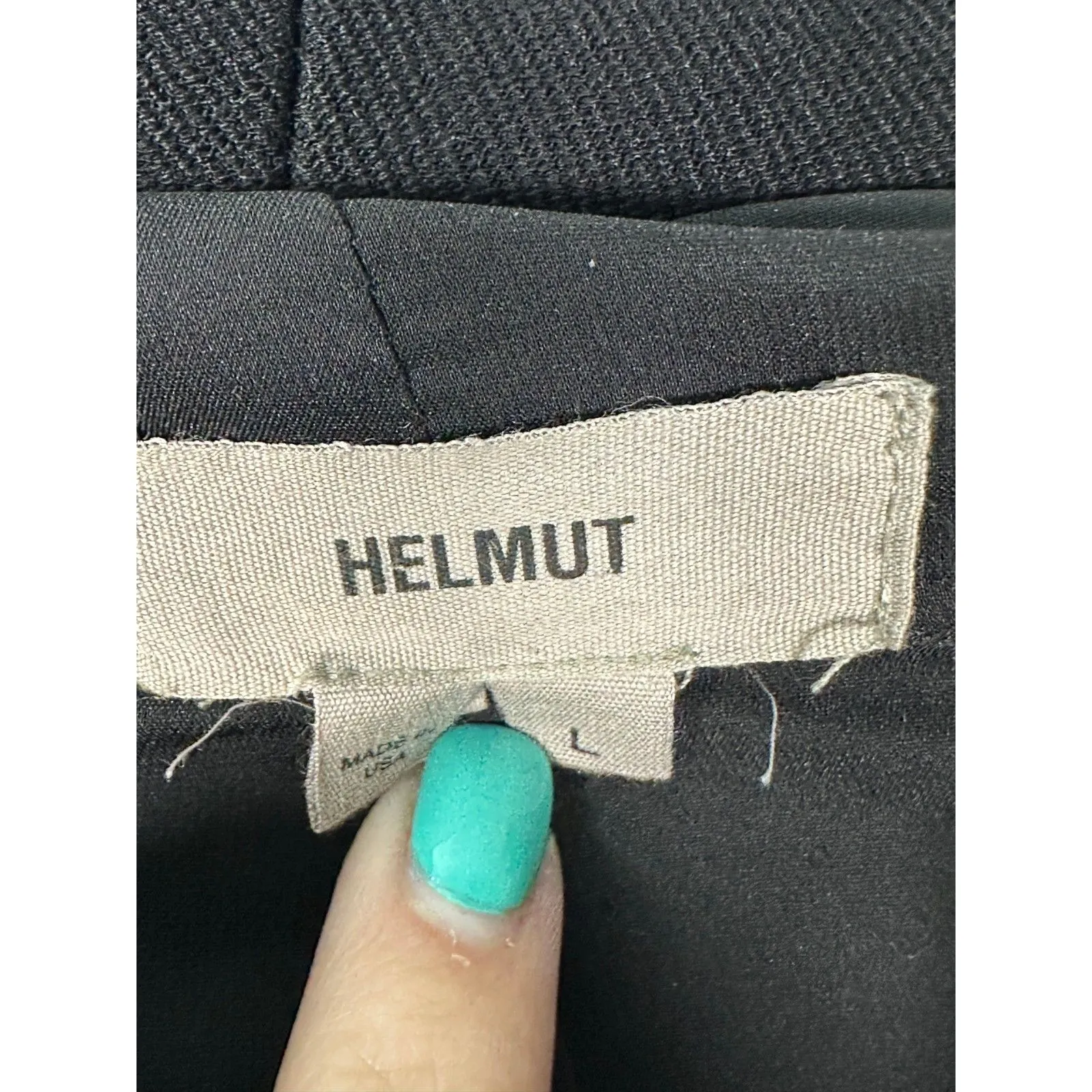 Helmut Lang  Black Fitted Single Button Blazer Size Large - Image 5