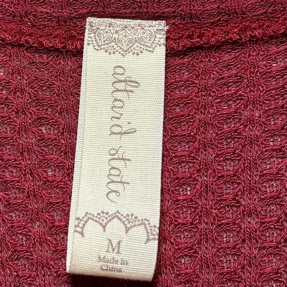 Altar'd State Red Mini Dress Tunic Long Sleeve Medium‎ Thermal Waffle Knit - Image 5