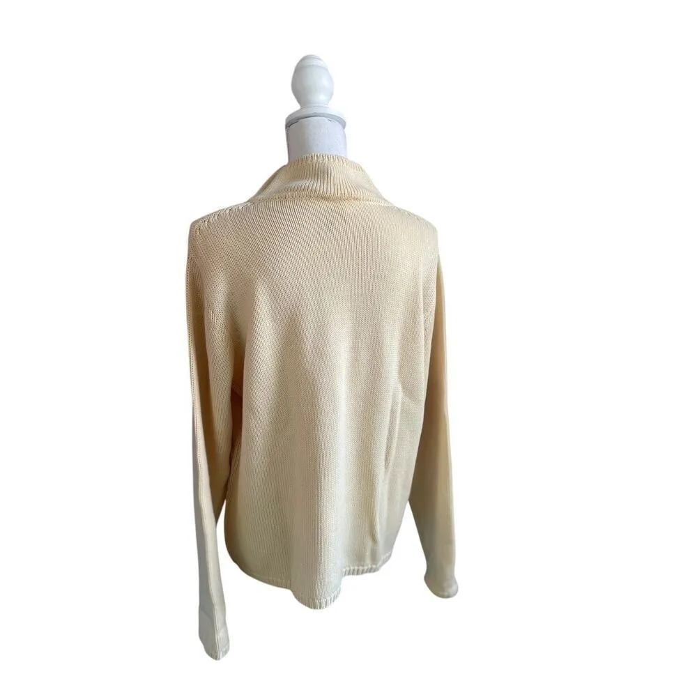 NWT Talbots Mock Neck Long Sleeve Wool Blend Sweater Yellow XL - Image 3