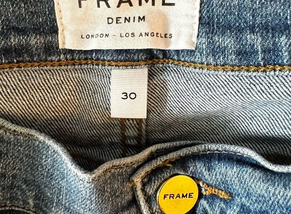 FRAME Le Garcon Cropped Faded Boyfriend Jeans in Bixby Sz 30 - Image 7
