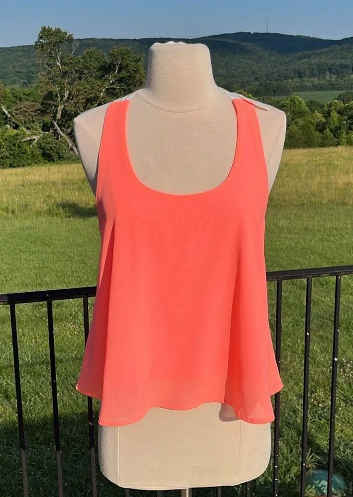 Altard State Romantic Coral Flowy TopTie Back - Image 4