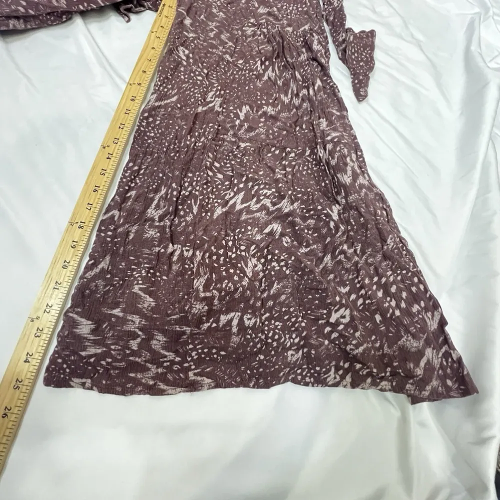 Olivaceous Womens Pants Small Wide Leg Rayon Elastic Waist Pull On Brown Boho - Image 9