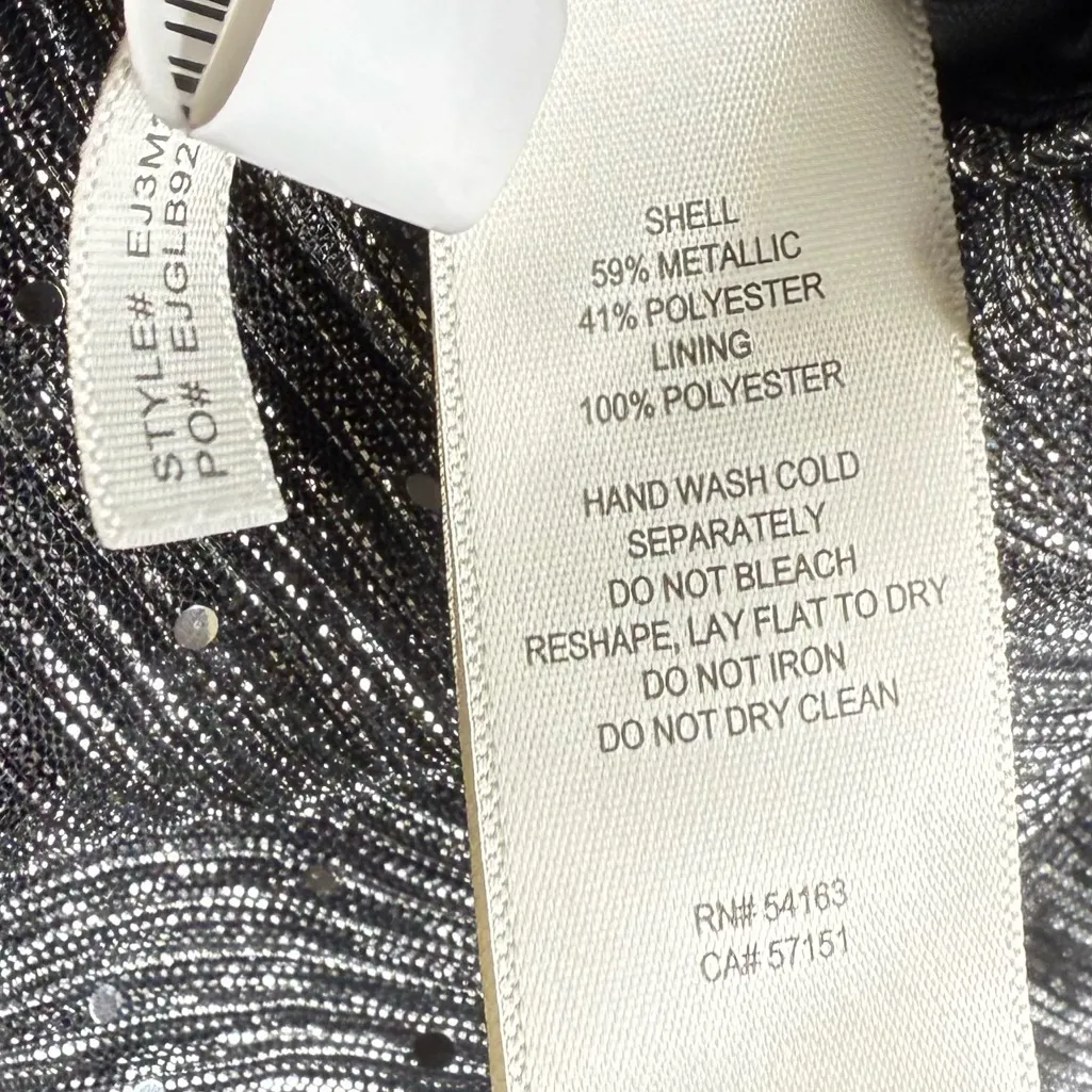 Eliza J Women's Metallic Tie-Waist Halter Jumpsuit Silver Sz 14 NWT - Image 8